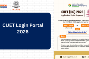 CUET Login Portal 2026 official candidate dashboard showing registration, admit card, answer key, and result login