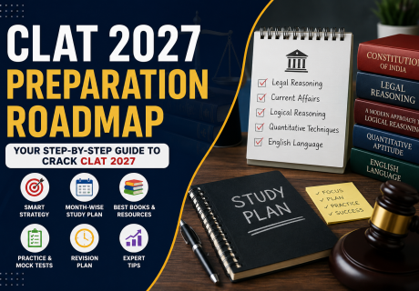CLAT 2027 preparation roadmap with month-wise study plan, mock tests, books and preparation strategy