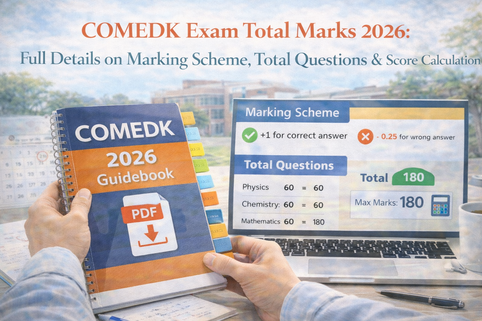 COMEDK exam total marks 2026 marking scheme and pattern
