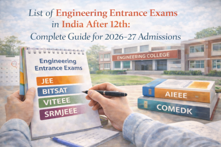 List of Engineering Entrance Exams in India After 12th including JEE Main, JEE Advanced, BITSAT, VITEEE, KCET, COMEDK and MHT CET
