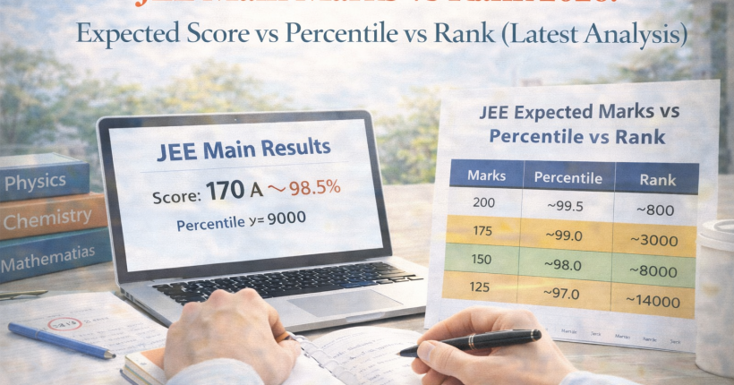 JEE Main 2026 marks vs rank analysis