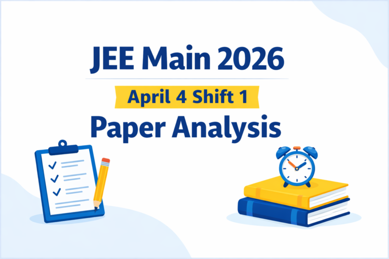 JEE Main 4 April 2026 Shift 1 question paper analysis covering difficulty level, memory-based questions, subject-wise review, expected percentile and rank.