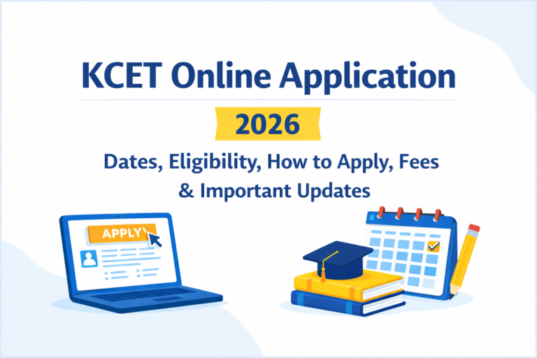K-CET 2026 exam guide featuring registration, eligibility, syllabus, exam pattern, counselling and Karnataka engineering admissions.