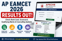 AP EAMCET 2026 Results with rank card download, scorecard, and APSCHE official result portal