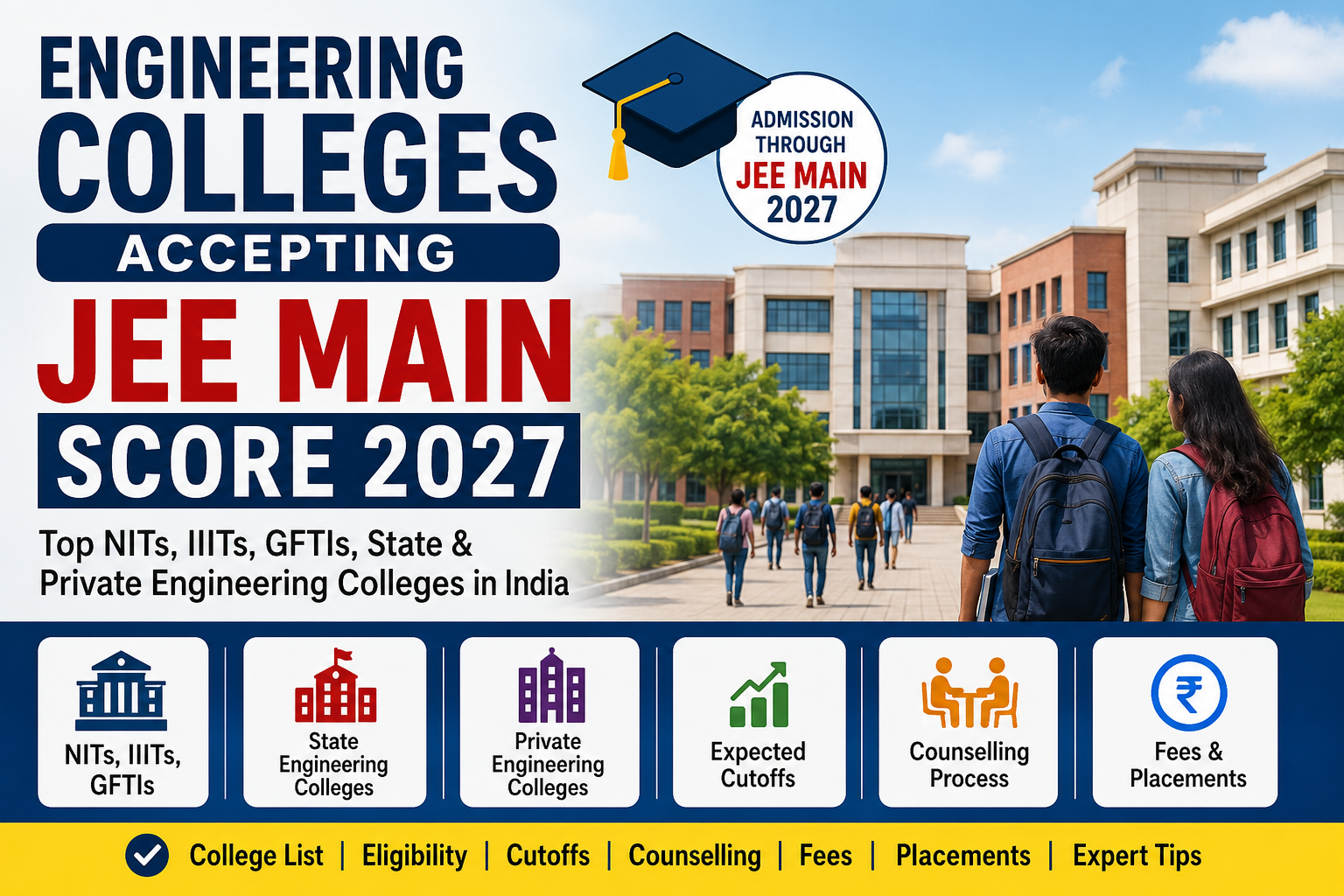 Engineering colleges accepting JEE Main 2027 score including NITs, IIITs, GFTIs and private engineering colleges