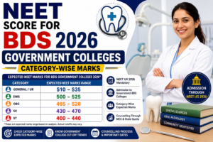 NEET score for BDS government colleges 2026 with category-wise expected marks