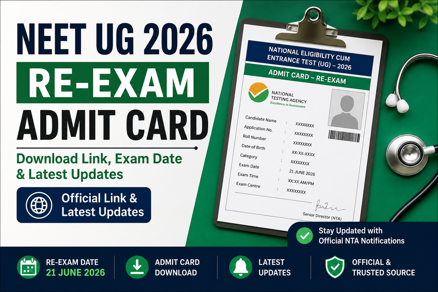 NEET UG 2026 Re-Exam Admit Card